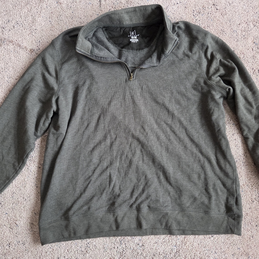 George Men's Olive Zip-Up Sweater